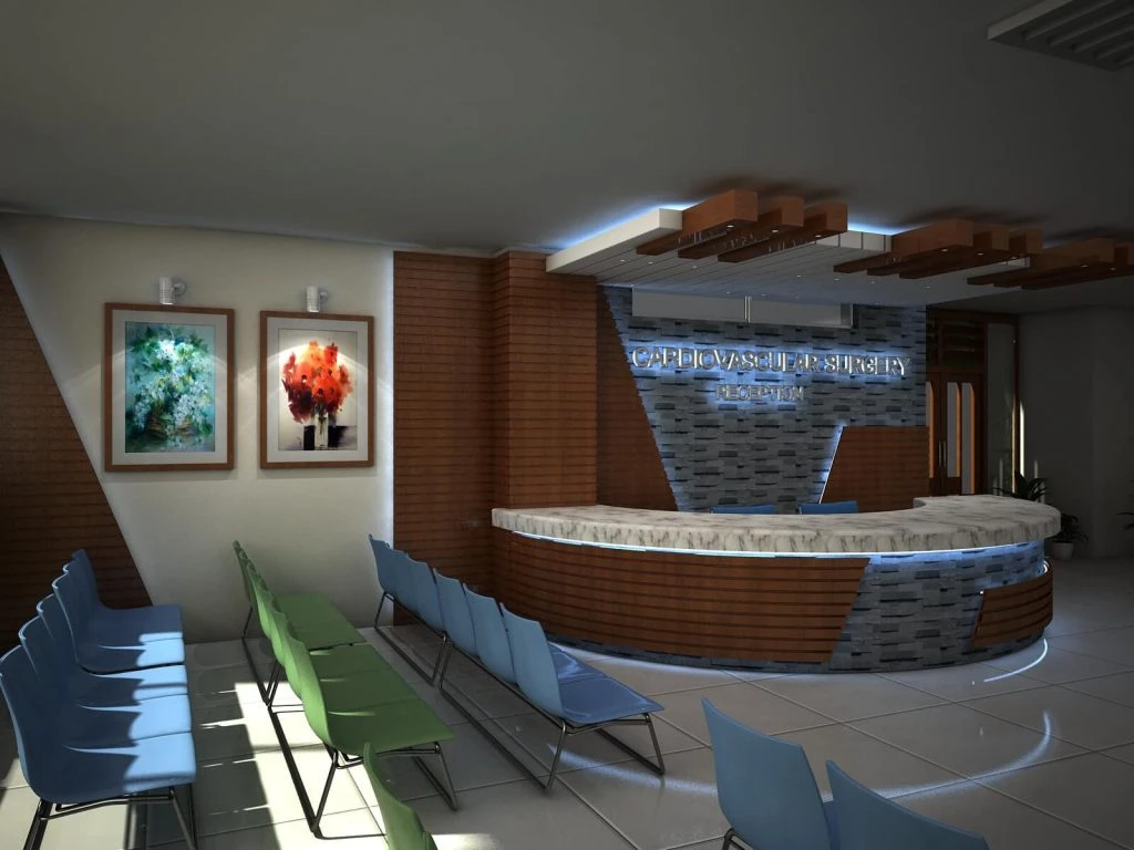 Hospital Cardiology Reception and Waiting Area