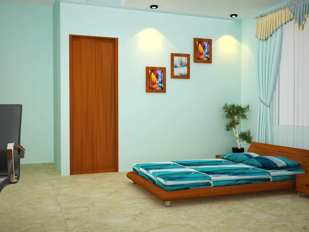 Aquamarine Minimalist Bedroom