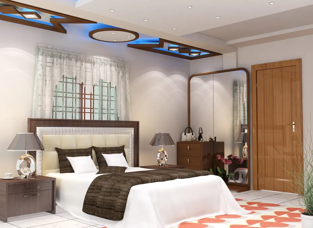 Brown and White Bedroom