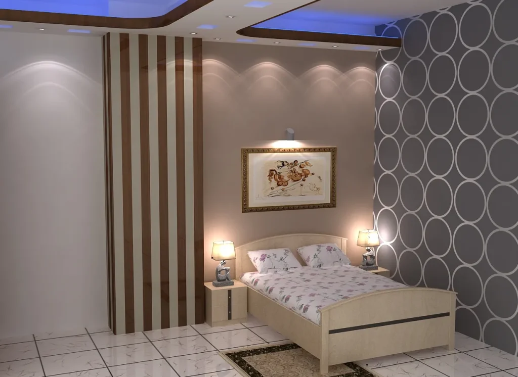 Contemporary Accent Wall Bedroom