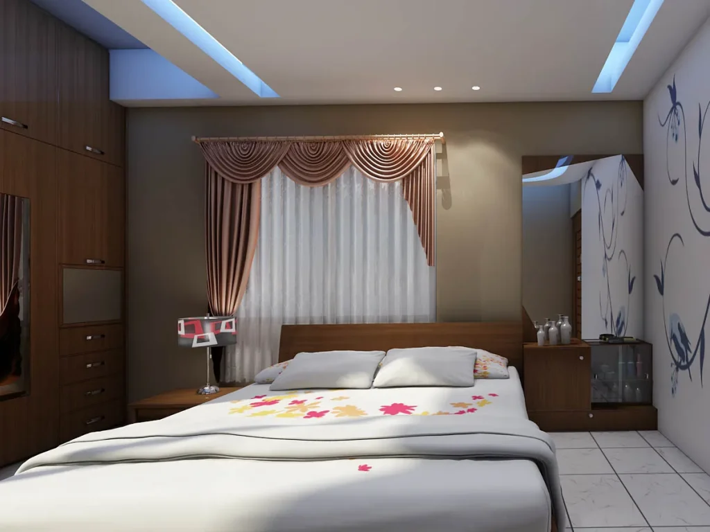 Contemporary Brown Wood Storage Bedroom