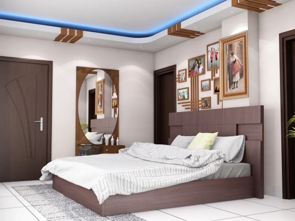 Contemporary Gallery Wall Bedroom
