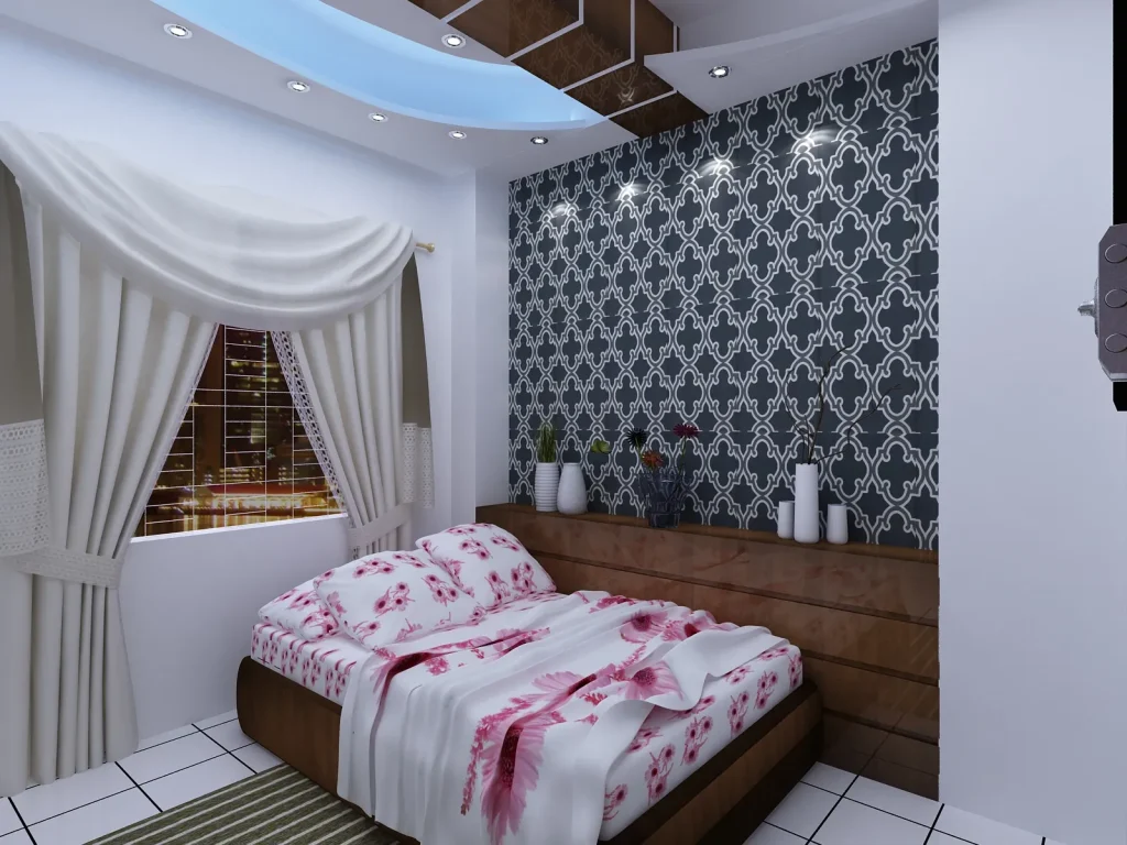Contemporary Patterned Bedroom