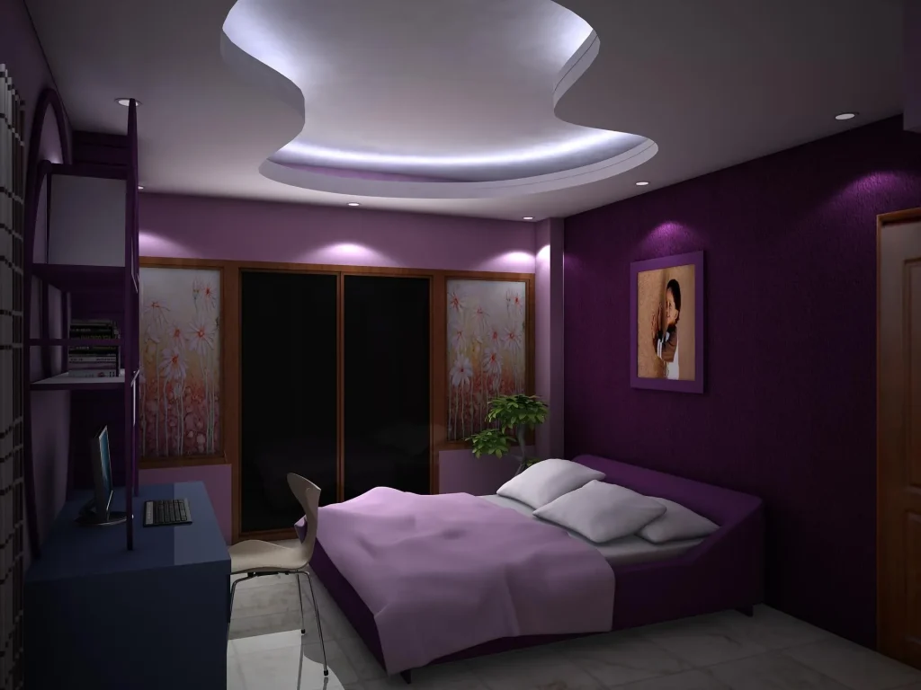 Contemporary Purple Bedroom