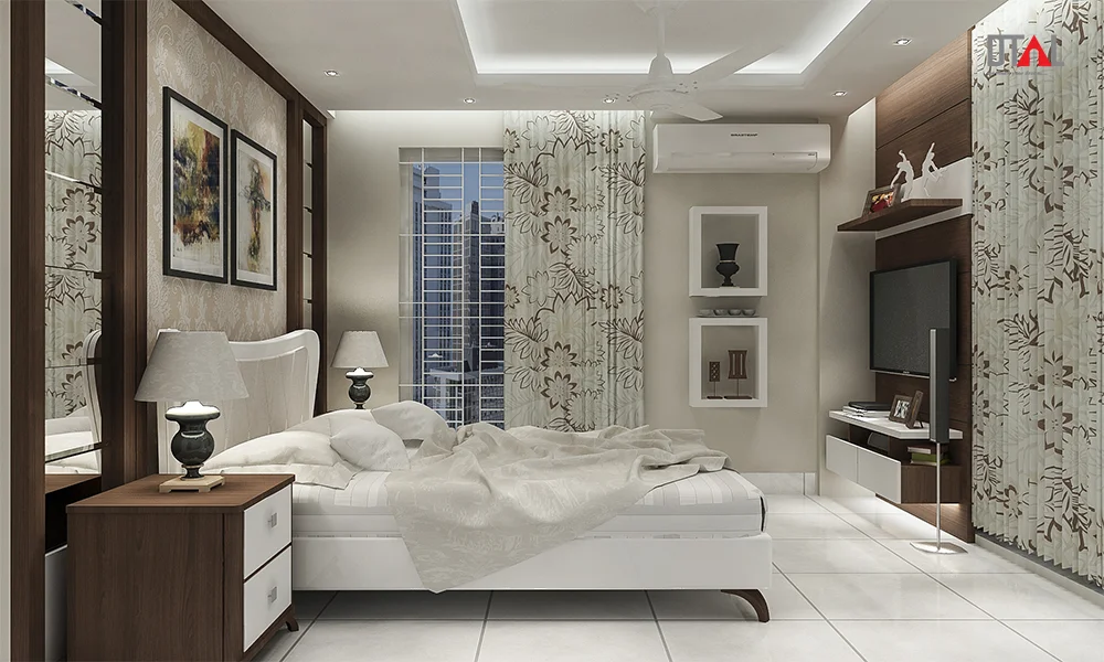 Elegant Floral Neutral Bedroom