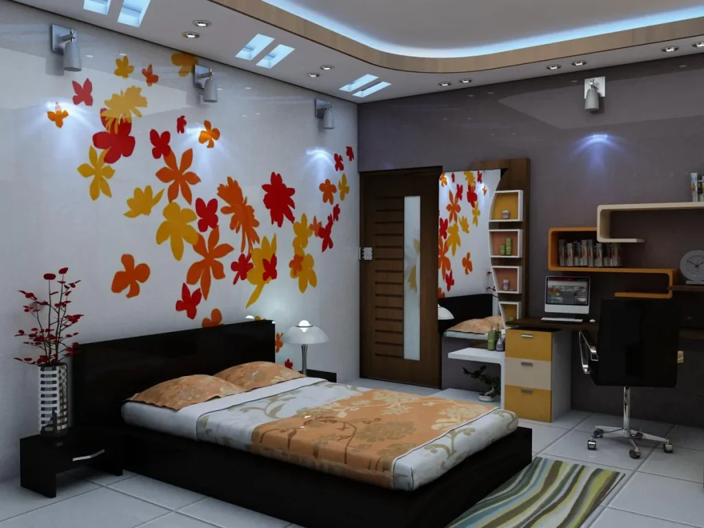 Floral Accent Bedroom