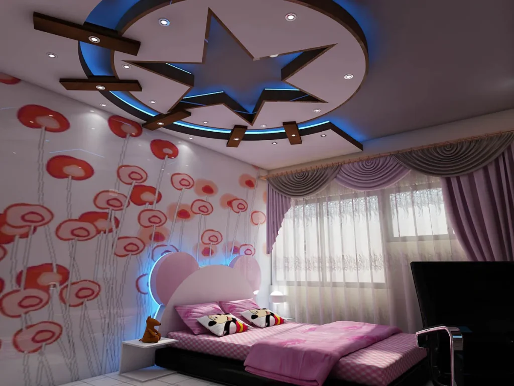 Girl's Floral and Star Bedroom