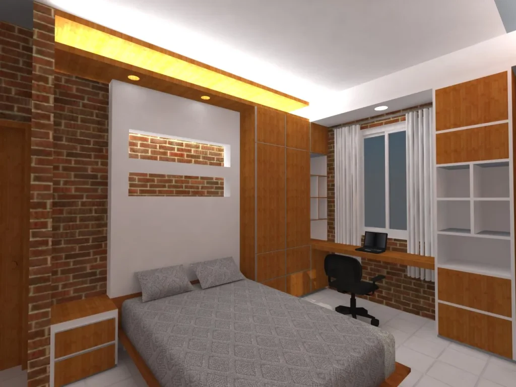 Industrial Brick Bedroom