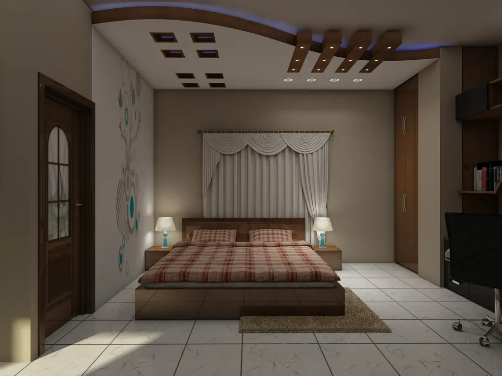 Minimalist Plaid Bedroom