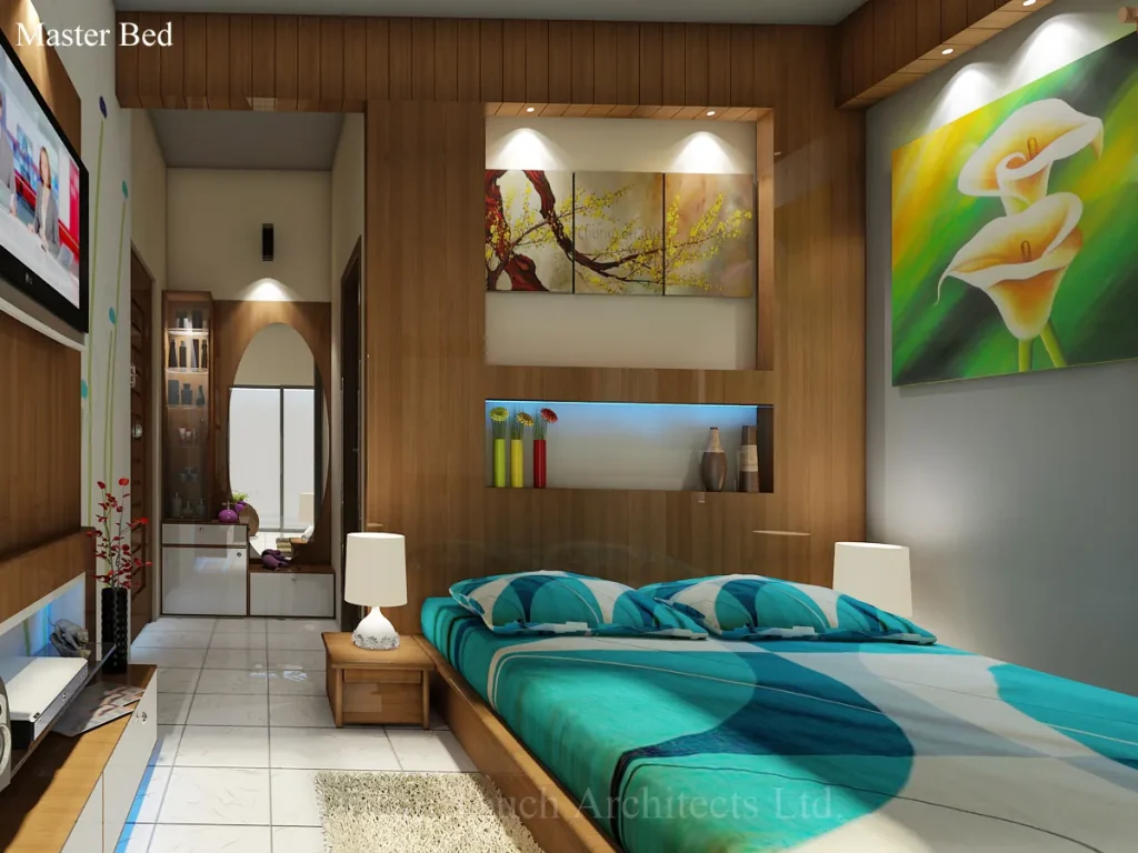Modern Wooden Paneling Feature Bedroom