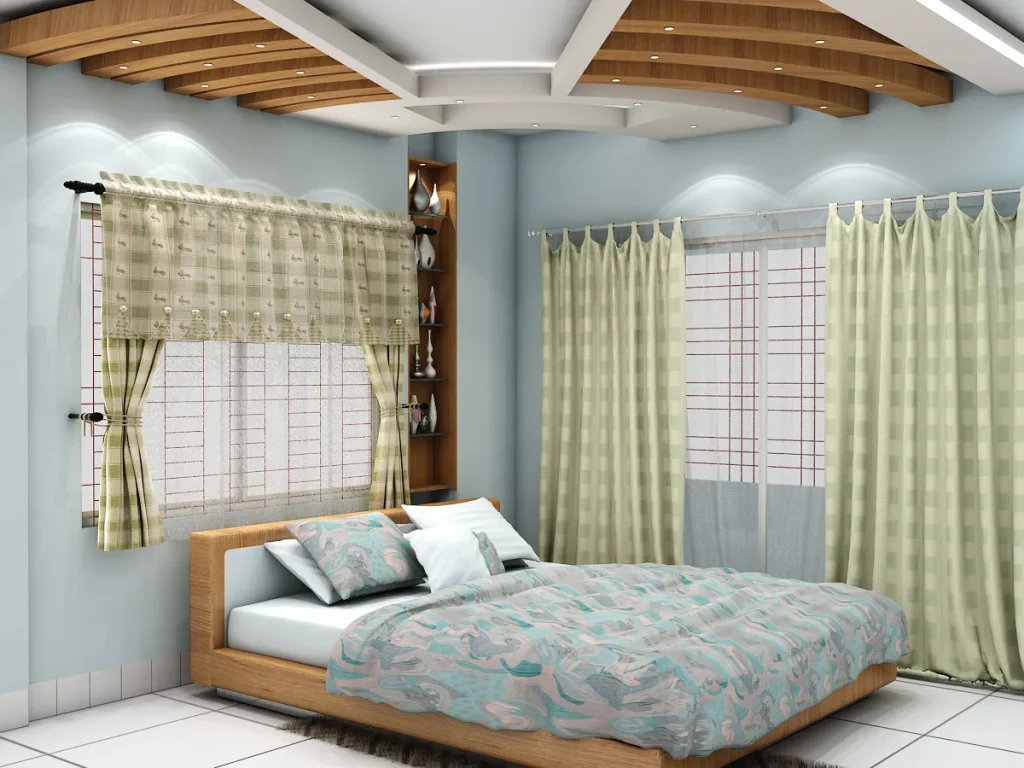 Pastel and Wood Bedroom