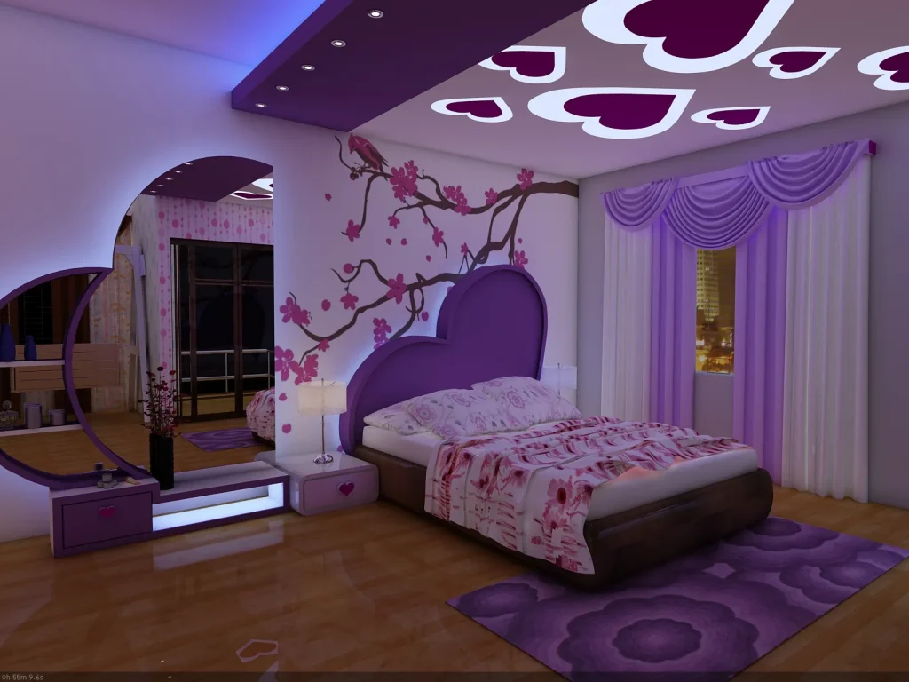 RomanticThemed Purple Bedroom