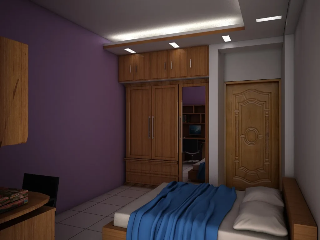 Simple Purple Accent Bedroom