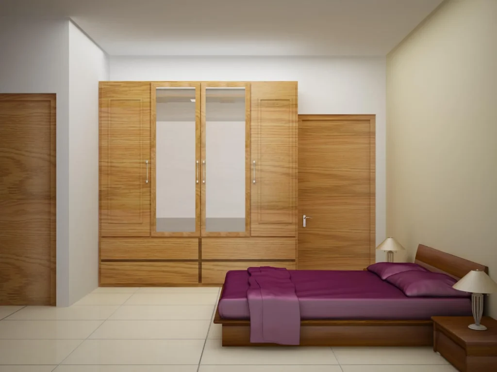 Simple Wooden Minimalist Bedroom