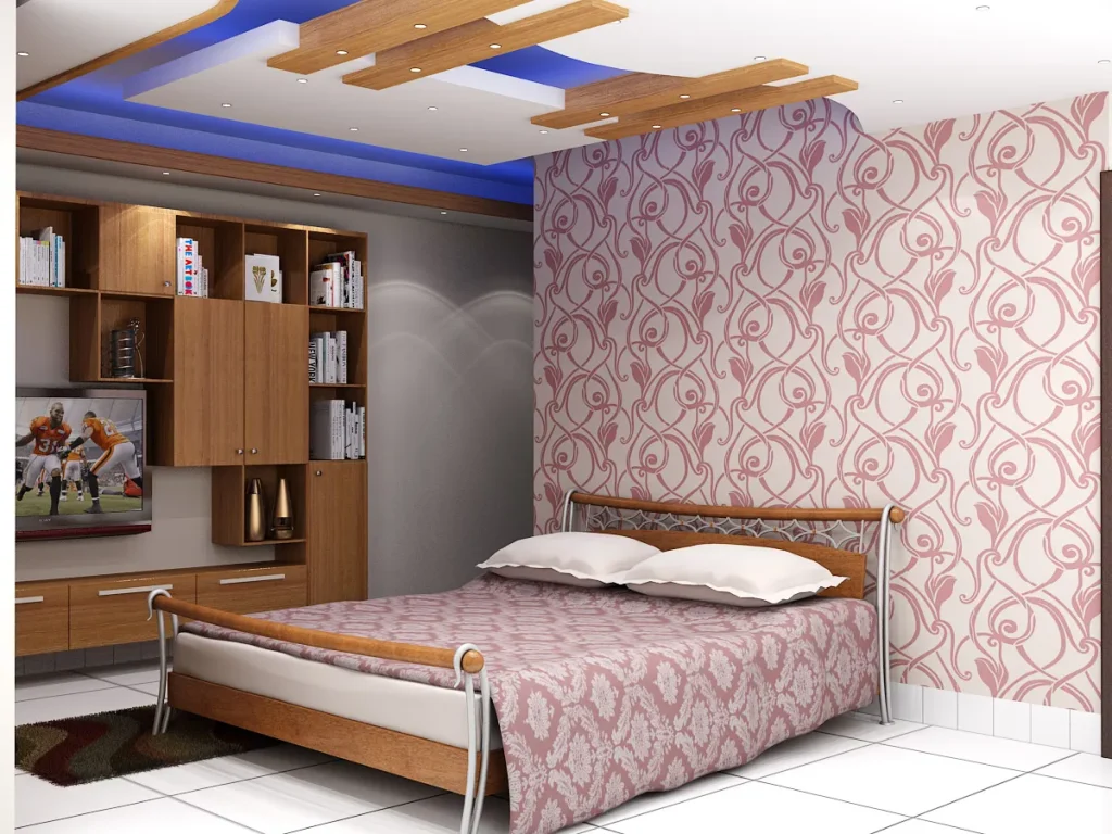 Swirling Vine Wallpaper Bedroom