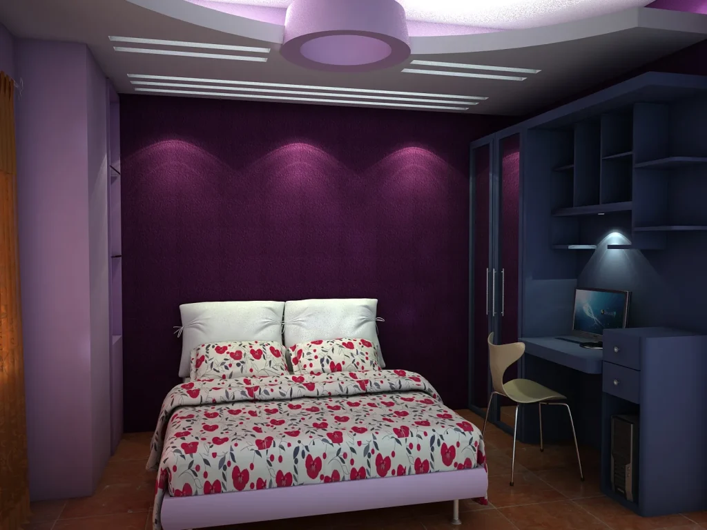 Textured Purple Bedroom