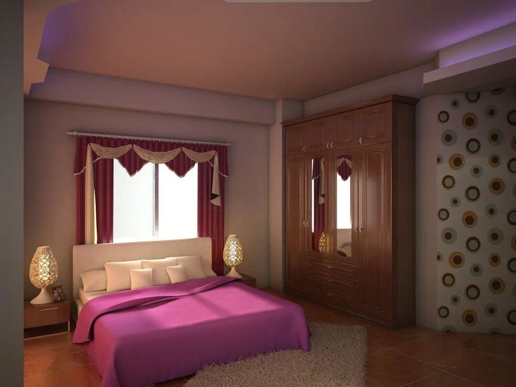 Traditional Furniture with Pop Color Bedroom