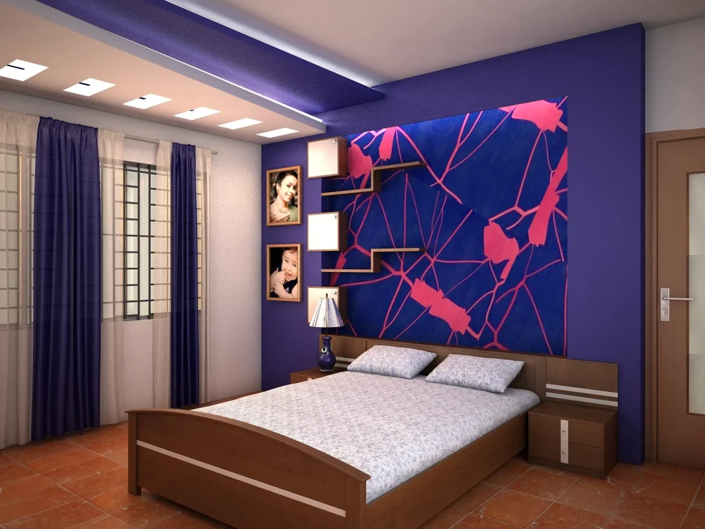 Vibrant Accent Wall Bedroom